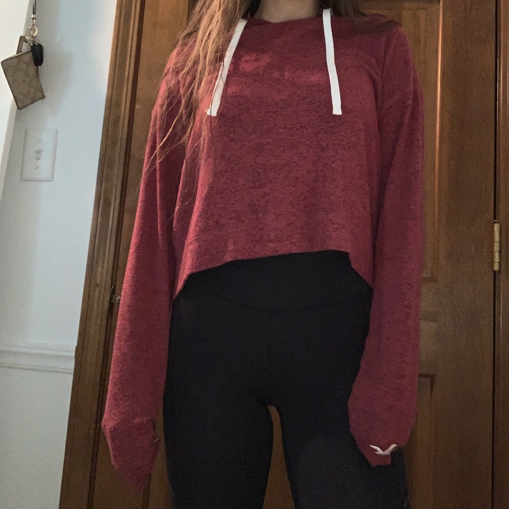 Hollister red long sleeve shirt